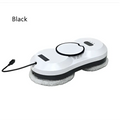 Cordless robot window cleaner in white and black with gray microfiber pads for efficient window cleaning