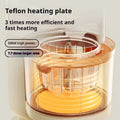 Beige teflon heating plate with transparent housing and orange elements in cream multifunctional baby cooking machine with digital display