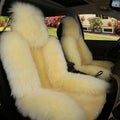 Cream sheepskin winter car cushion with plush cream-colored sheepskin texture for car cushion winter accessory