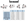White foam headrest cushion with labeled dimensions for cream stretchy universal sofa cover in various size options