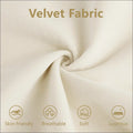 Cream velvet size modern sofa with round bolster armrests in cream-colored velvet fabric with soft lustrous texture