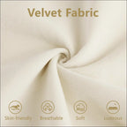 Cream velvet size modern sofa with round bolster armrests in cream-colored velvet fabric with soft lustrous texture