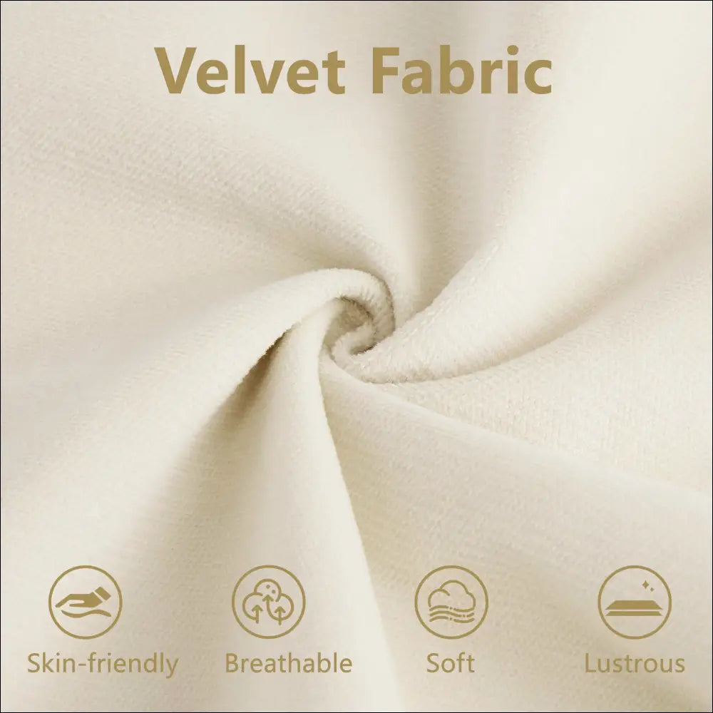 Cream velvet size modern sofa with round bolster armrests in cream-colored velvet fabric with soft lustrous texture