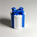 White lego valentine day gift box with creative bowknot pink and blue ribbon bow detail
