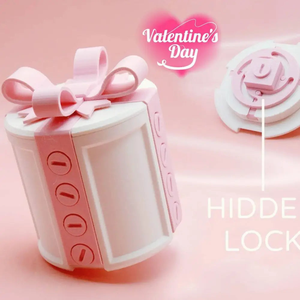 Pink and white valentine day gift box with creative bowknot pink ribbon bow for festive occasions