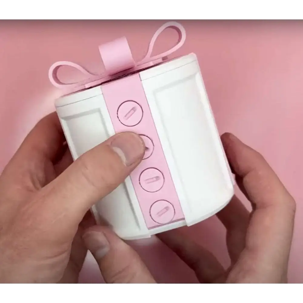 Pink and white valentine day gift box with creative bowknot pink ribbon bow for festive occasions