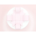 Creative bowknot pink and white valentine day gift box featuring a delicate pink ribbon bow on a smooth white surface