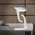 White modern charger suspension lamp with sleek curved design and blue led lights for smart wireless phone charging