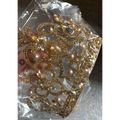 A golden crystal crown catwalk silver tiara adorned with sparkling silver crystal rhinestones and pearl-like beads