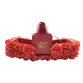 Red rose-themed elegant gift box with my beloved inscription and heart design for crystal pendant necklace symbolizing everlasting love