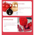 Red and gold apple-shaped elegant gift box with black velvet interior holding a silver crystal pendant necklace symbolizing everlasting love