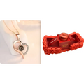 Rose gold heart crystal pendant necklace with sparkling diamonds and dark gemstones in an elegant gift box for everlasting love
