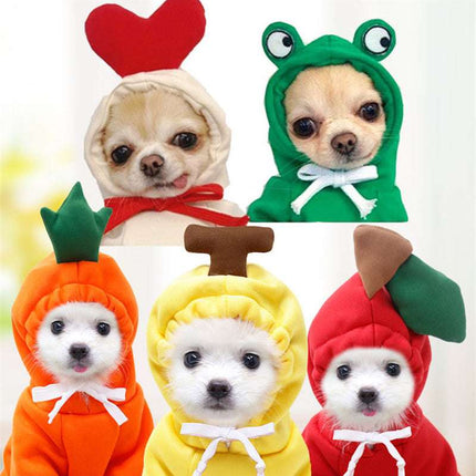 Cute Fruit Dog Clothes For Small Dogs Hoodies Winter Warm Fleece Pet Clothing Puppy Cat Costume Coat For French Chihuahua Outfit - Royalessencelux
