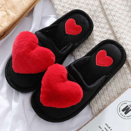 Cute Love Slipper Winter Warm Fluffy Shoes Home Slippers For Valentine's Day - Royalessencelux