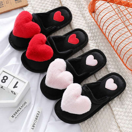 Cute Love Slipper Winter Warm Fluffy Shoes Home Slippers For Valentine's Day - Royalessencelux
