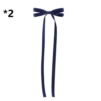Bow Braided Hair Ribbon Tie-up Hair Tie Double Ponytail Duckbill Clip - Royalessencelux