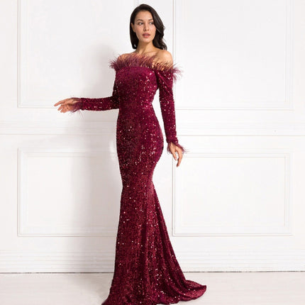 Off-the-shoulder Fishtail Party Formal Dress - Royalessencelux