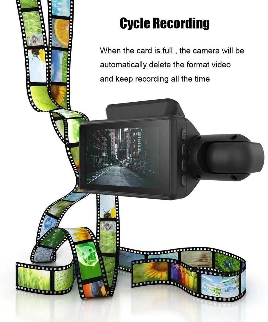 1080P Dual Lens Car Dash Cam, Front and Inside Camera with G-Sensor and Loop Recording