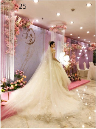 Bridal Wedding Dress Long Tail Luxury Super Fairy Wedding Veil - Royalessencelux