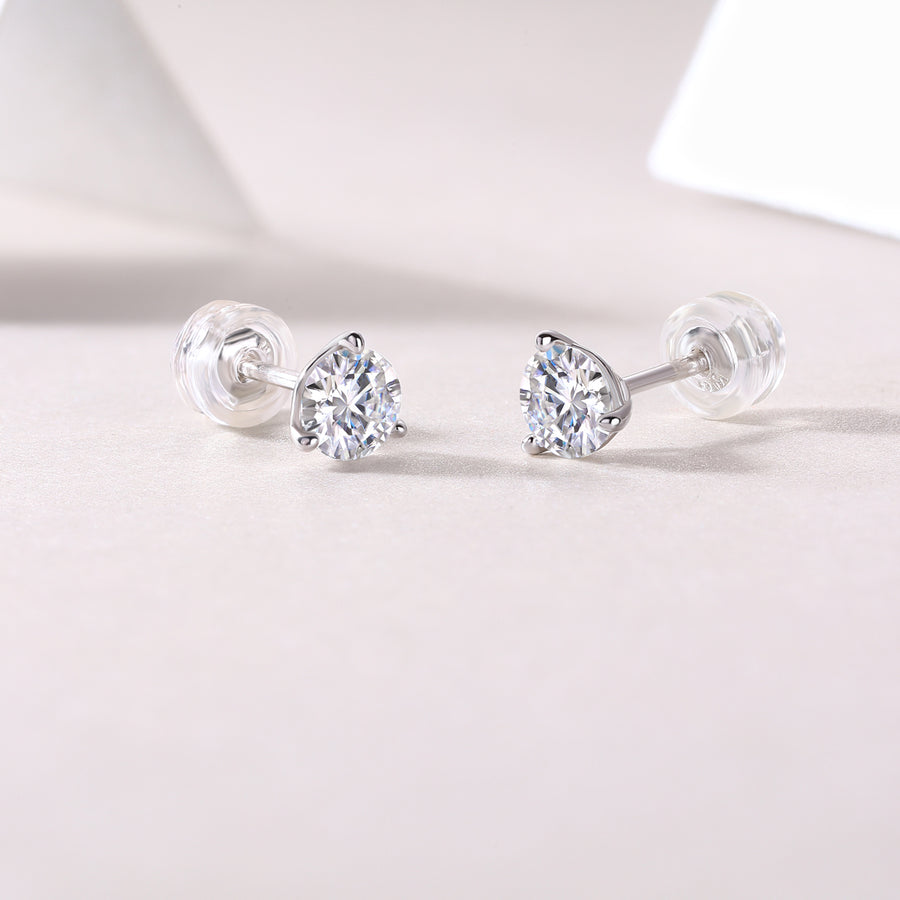0.5ct Moissanite Stud Earrings S925 Sterling Silver Bridal Wedding Earrings
