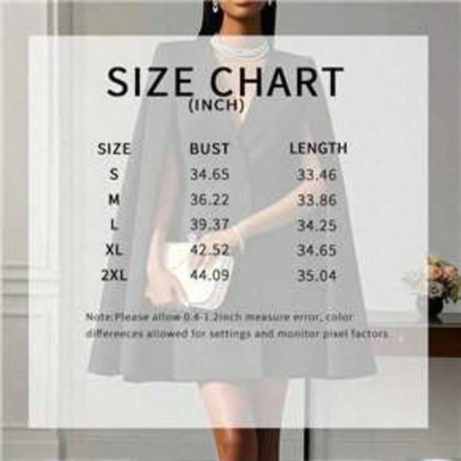 Women's Cape Sleeve Double-Breasted Blazer Mini Dress V-Neck Cocktail Party Dress