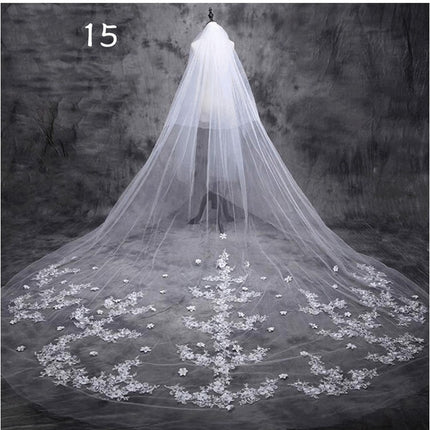 Bridal Wedding Dress Long Tail Luxury Super Fairy Wedding Veil - Royalessencelux