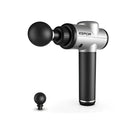 Silver and black espon deep vibration shock massage gun with multi-block adjustment and interchangeable massage heads