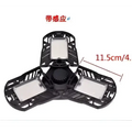 Black foldable deformable lamp garage light with three adjustable triangular panels and a central hub for efficient illumination