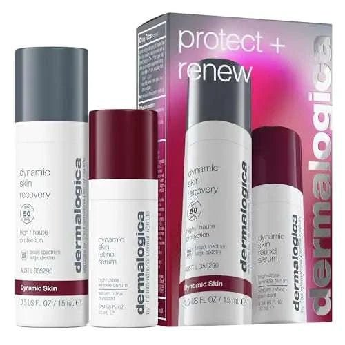 Dermalogica Protect + Renew – Face Moisturizer with SPF and Retinol Serum Duo Set Travel Skincare Set Holiday Gift - Royalessencelux