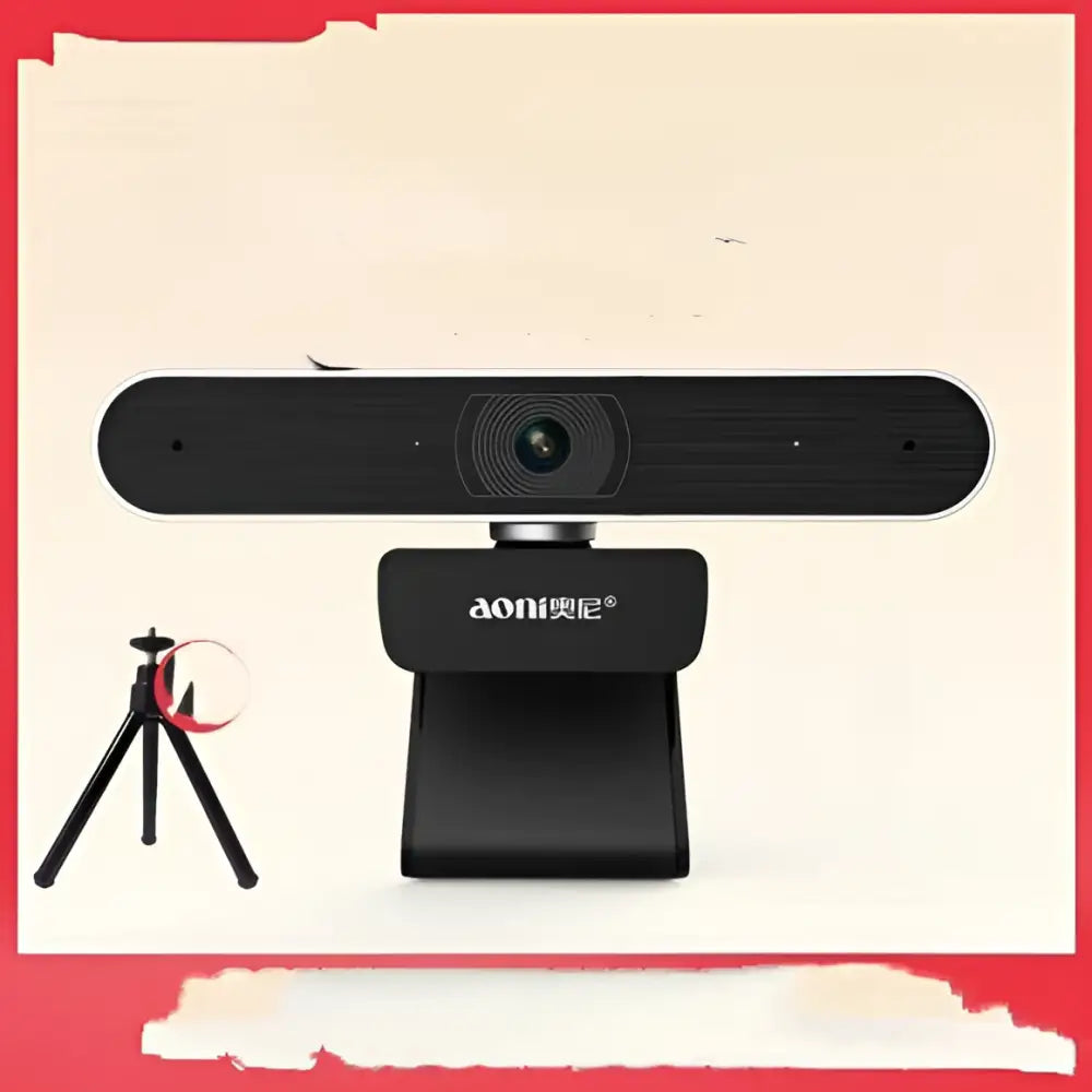 Black aoni desktop computer teaching camera with sleek rectangular design and integrated microphone array with speakers