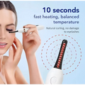 White and black digital heated eyelash curler with red heating elements rechargeable heated eyelash device