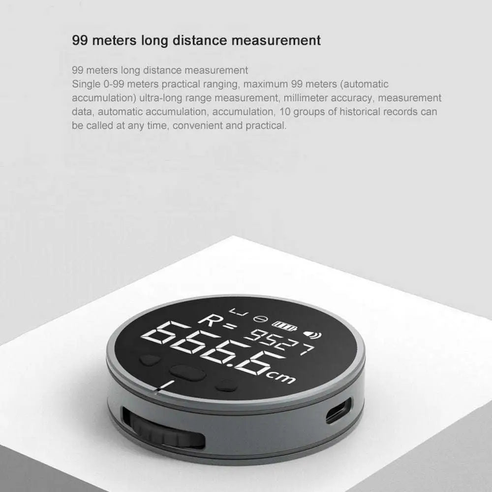 Black circular electronic measuring ruler with digital lcd display showing precise electronic measuring in centimeters