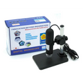Black digital usb microscope camera with silver adjustable arm and 2.0mp capture resolution for detailed magnification