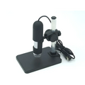 Black usb microscope camera with cylindrical body, integrated led lighting, and adjustable arm for enhanced capture resolution
