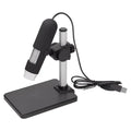 Black usb microscope camera with silver metal stand and adjustable arm for enhanced capture resolution and precision viewing