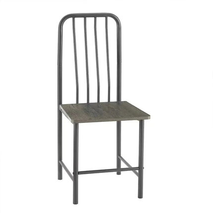 Dining Set For 2, Square Glass Tempered Dining Table With 4 Legs And 2 Metal Chair For Home Office Kitchen Dining Room, Black & Brown - Royalessencelux