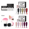 Rosalind dipping powder nail beauty set with white plastic bottle and pink brush with black polka dotted handle