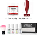 Rosalind dipping powder nail beauty set with red dip powder in clear jar and white plastic bottles for professional nail beauty
