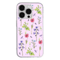 Translucent pink disney tinker bell pro max case with floral and fairy designs and clear protective border for iphone 14 pro max back side