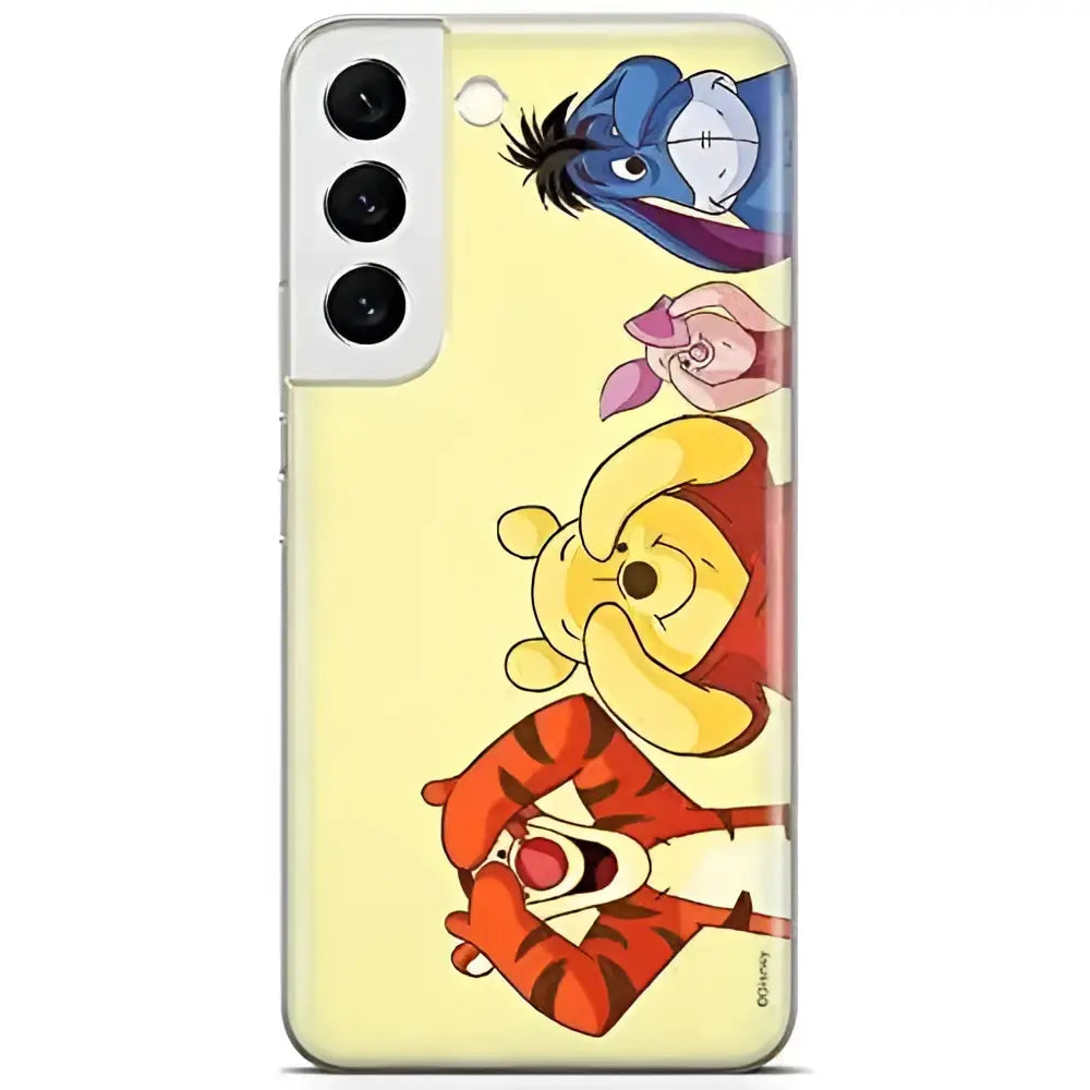 Yellow disney winnie pooh samsung s22 phone case featuring eeyore piglet and tigger with perfect fit design