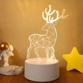 White geometric deer-shaped led night light with modern minimalist design and colorful touch remote control lights