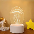 White led night light dolphin with translucent jellyfish design casting soft glow and colorful touch remote control lights