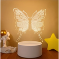 Dolphin 3d led night light with a white cylindrical body and butterfly design features colorful touch remote control lights