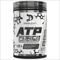 Dragon pharma atp force enhanced creatine system in a sleek black and silver container with bold white lettering