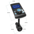 Black dual usb car bluetooth mp3 player with fm transmitter features digital display and control buttons with rotary dial