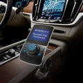Black and silver dual usb car bluetooth mp3 player with digital display unconnected and music control buttons