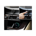 Black circular magnetic dual usb car charger with green accent ring and usb port for car hands free phone music player
