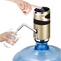 Gold-colored electric water pump with black accents and digital display for bucket water absorber usb charging bucket