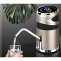 Gold-colored electric water pump with sleek black accents and digital display for dual usb charging bucket water absorber