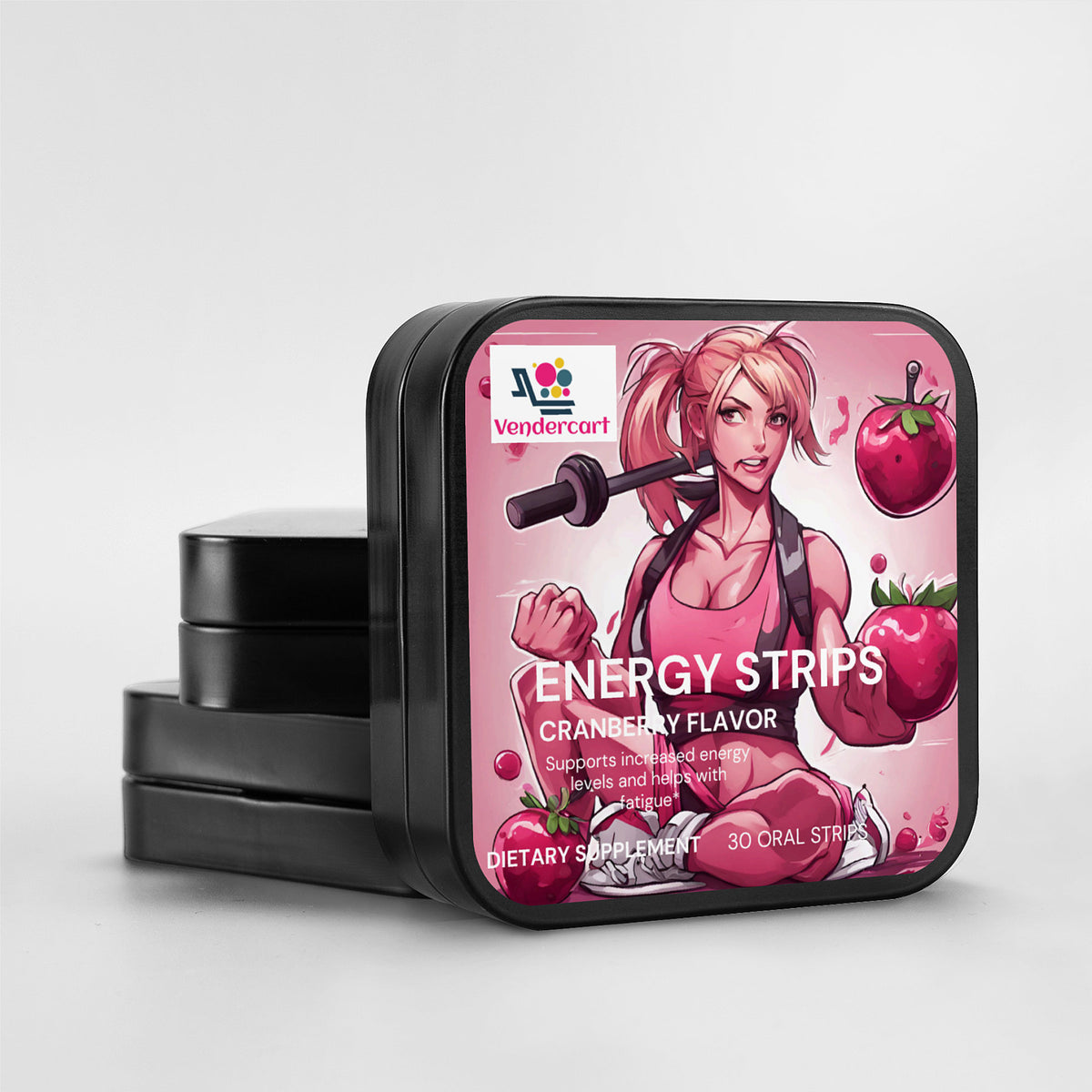 Energy oral strips with green tea caffeine and L-theanine – view 1